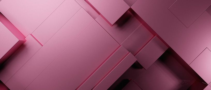 Abstract Elegant Futuristic Block Cubes Three Dimensional Dim Purple Abstract Background 3D Illustration