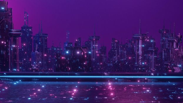 Modern Metropolis Dystopian Wallpaper Background 3d Render