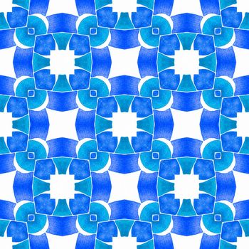 Oriental arabesque hand drawn border. Blue terrific boho chic summer design. Arabesque hand drawn design. Textile ready neat print, swimwear fabric, wallpaper, wrapping.