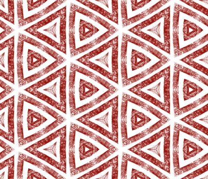 Exotic seamless pattern. Wine red symmetrical kaleidoscope background. Textile ready elegant print, swimwear fabric, wallpaper, wrapping. Summer swimwear exotic seamless design.