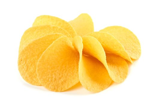 Potato chips isolated on a white background