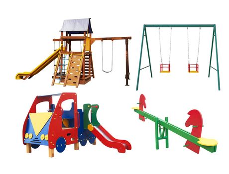 Playground for children isolated on white background