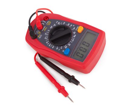 Digital multimeter isolated on a white background