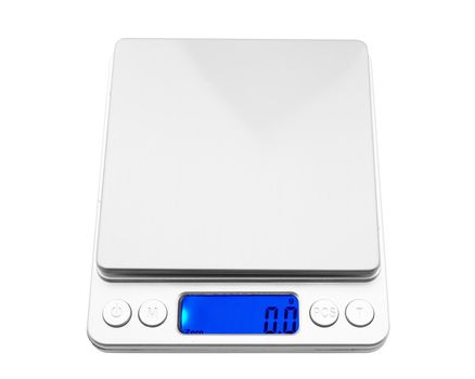 Portable electronic scale isolated on a white background