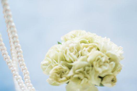 bridal bouquet with pearls - wedding, holiday and floral garden styled concept, elegant visuals