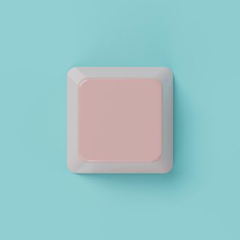Blue and pink color keyboard input button on background. Abstract object and technology concept. 3D illustration rendering