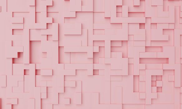 Pink pastel mosaic abstract background. Wallpaper and backdrop art concept. 3D illustration rendering