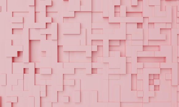 Pink pastel mosaic abstract background. Wallpaper and backdrop art concept. 3D illustration rendering