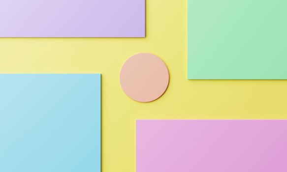 Abstract geometric in pastel color background. Wallpaper and minimalism concept. 3D illustration rendering