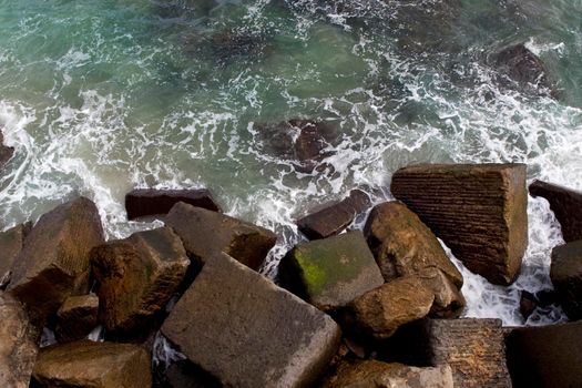 Sea coast in San Sebastian Spanish city