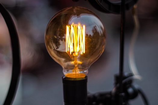 close up Edison lamp technology Innovation And Leadership Concept .