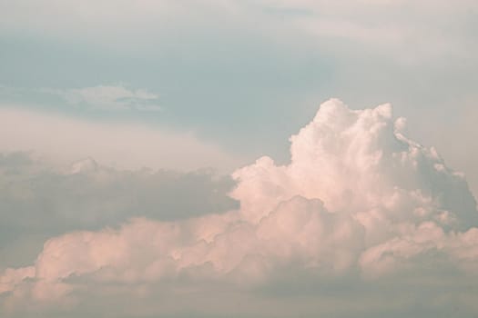Beautiful white fluffy clouds sky background abstract season and weather.