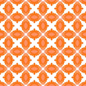 Textile ready bewitching print, swimwear fabric, wallpaper, wrapping. Orange emotional boho chic summer design. Arabesque hand drawn design. Oriental arabesque hand drawn border.