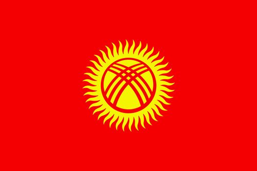 A Kyrgystan flag background illustration red yellow sun tunduk