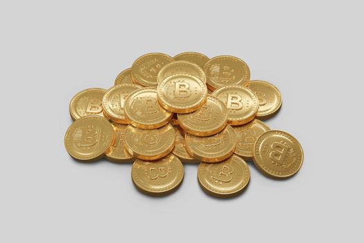 Bitcoin Digital Currency on white background , 3d rendering