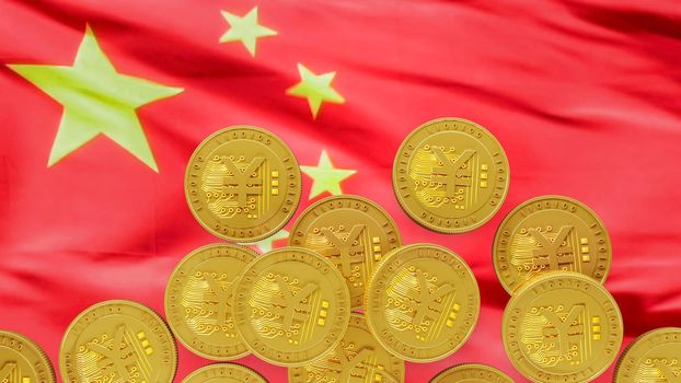China's National Digital Currency or New Yuan digital currency of china  , 3d rendering