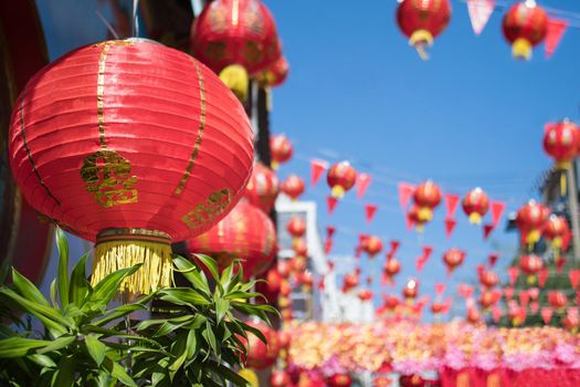 Chinese new year lanterns in china town.