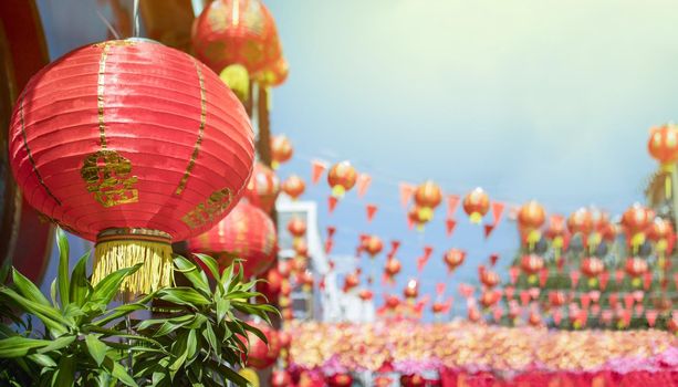 Chinese new year lanterns in china town.