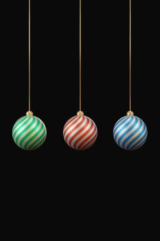 Decorative balls for christmas isolated on transparent background ,3D rendering.