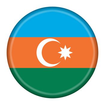 An Azerbaijan flag button 3d illustration with clipping path