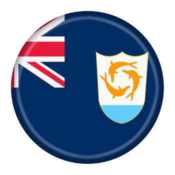 An Anguilla flag button 3d illustration with clipping path