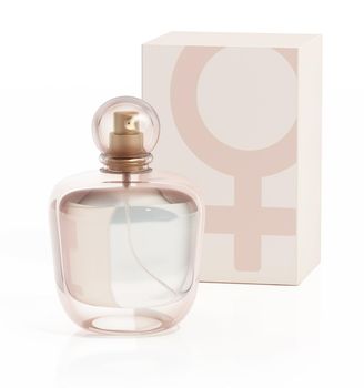 Perfume bottle isolated on white background. 3D illustration.