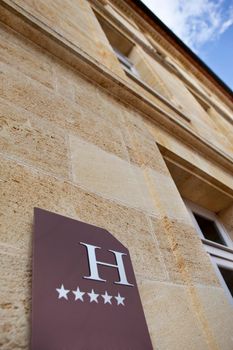 Facade of a five stars hotel near Bordeaux, France