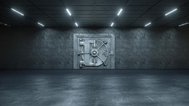 3d render The Vault Door In Bank 4k