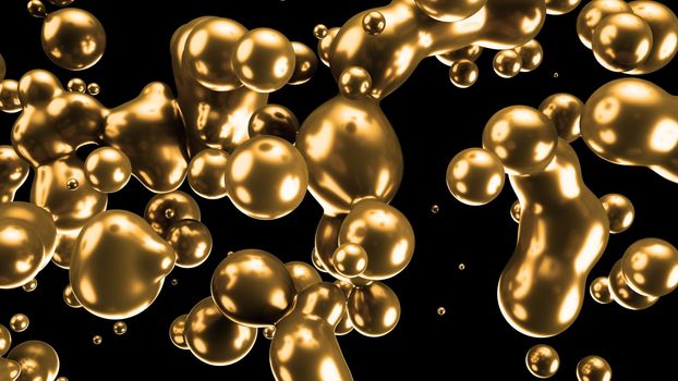 3d render gold minimal art liquid background 4k