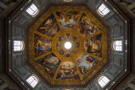 Florence, Italy - circa July 2021. Medici Chapels interior - Cappelle Medicee. Michelangelo Renaissance art.