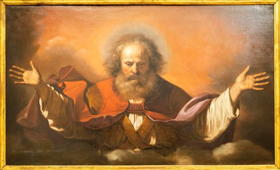 Turin, Italy - Circa August 2021: God the Father - Giovan Francesco Barbieri, 1646