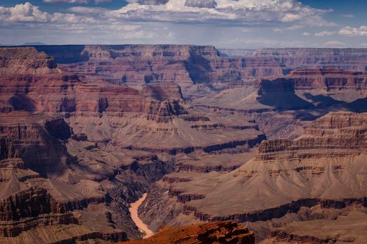 Grand Canyon south rim and Colorado River at sunny day, Arizona, United States