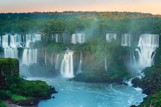 Iguazu Falls dramatic landscape, view of Argentinian side, South America