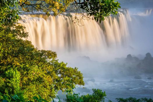 Iguazu Falls dramatic landscape, view from Brazilian side, South America