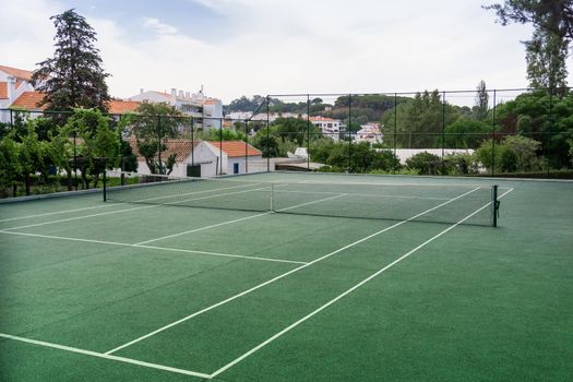 Outdoor tennis court in portuguese city Santiago do Cacem