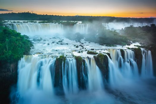 Iguazu Falls dramatic landscape, view from Argentinian side, South America