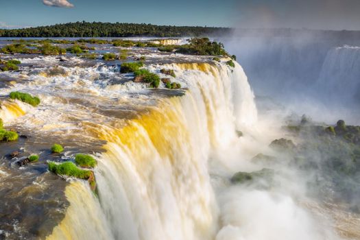 Iguazu Falls dramatic landscape, view from Brazilian side, South America