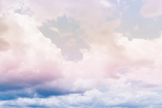 Copy space pastel tone minimal concept of summer blue sky and white cloud abstract blank background.