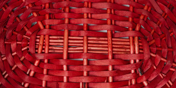 Red weave basket texture for background