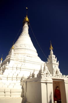 The hilltop monastery of Wat Phra That Doi Kong Mu, Mea-Hong-Son, Thailand.