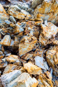 Texture of stone and soil on rocky mountain soil