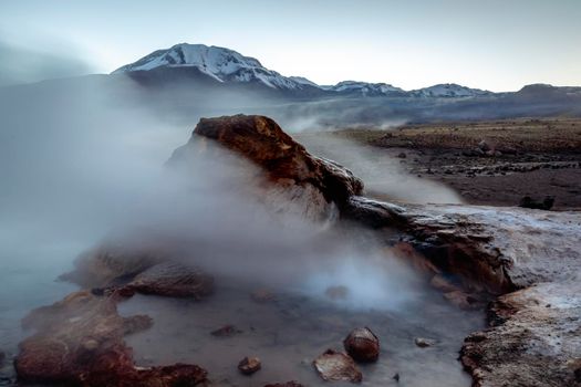 Geyser El Tatio in Atacama Desert, andes altiplano of Chile, South America
