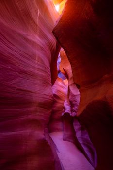 Antelope slot canyon illuminated by sunlight, Page, Arizona, United States