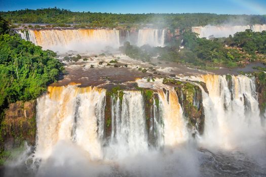 Iguazu Falls dramatic landscape, view from Argentinian side, South America