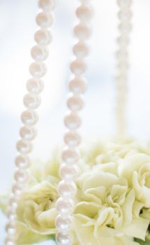 bridal bouquet with pearls - wedding, holiday and floral garden styled concept, elegant visuals