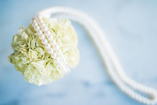 bridal bouquet with pearls - wedding, holiday and floral garden styled concept, elegant visuals