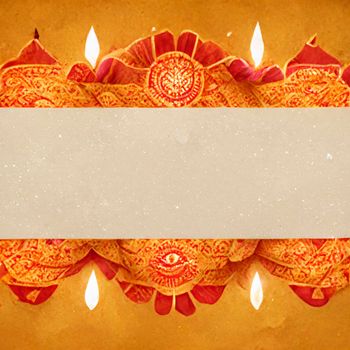 happy diwali indian festival. diwali background with candles. Diwali lanterns realistic background with candles and blurred lights.