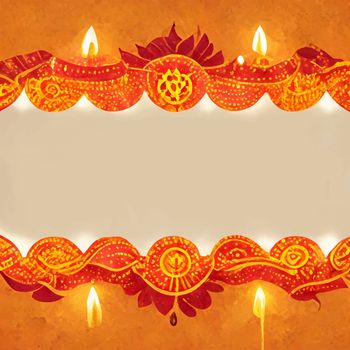 happy diwali indian festival. diwali background with candles. Diwali lanterns realistic background with candles and blurred lights.