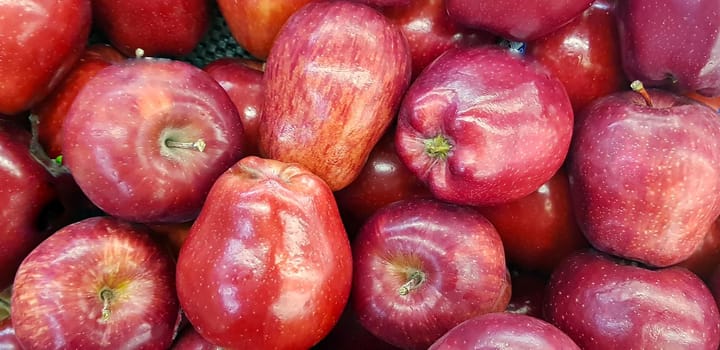 Fresh red apples good for multimedia and content background group of red ripe apples