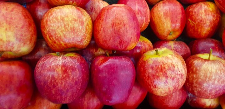 Fresh red apples good for multimedia and content background group of red ripe apples